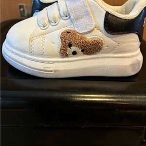 Black and White Teddy Bear Sneakers - 2T